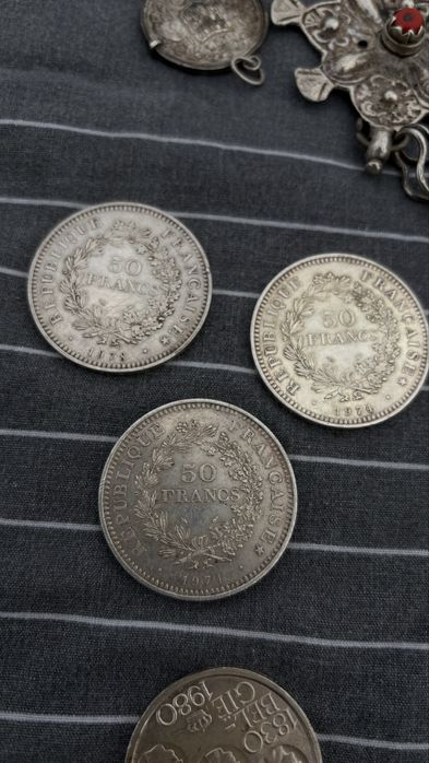 3 monede argint 50 franci