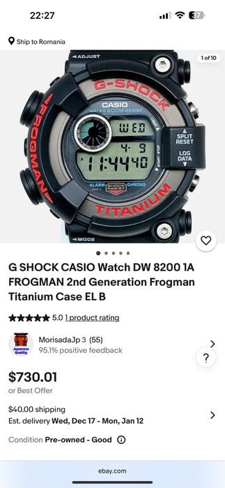 Rar! Ceas Casio G-shock Frogman Titanium. Japan.