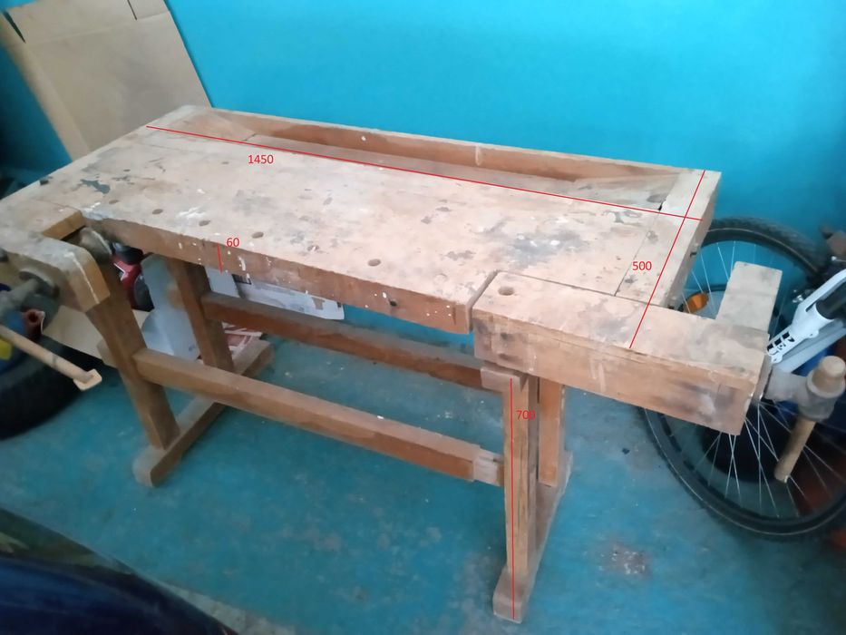 Дърводелски тезгях (работна маса) 1450 x 500 x 60