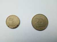 Monede de 20 forint din 1995 si de 5 forint din 1996