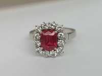 Inel aur 18K cu 1.68ct rubin si 0.80ct diamante naturale