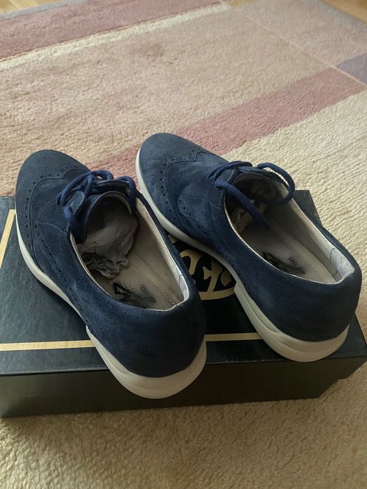 Pantofi sport bleumarin Filt, piele intoarsa, talpa usoara, masura 40