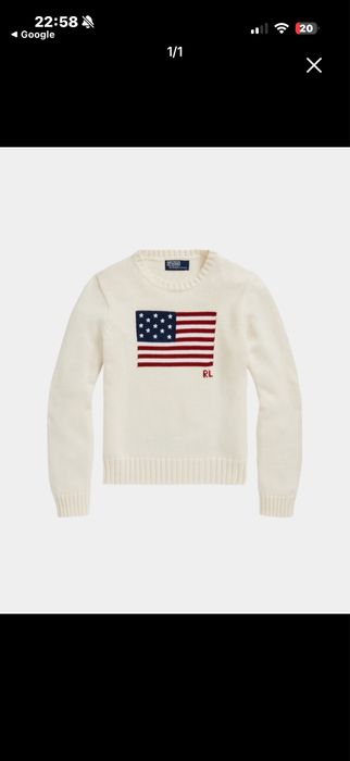 Свитер Америка поло унисекс, белого цвета