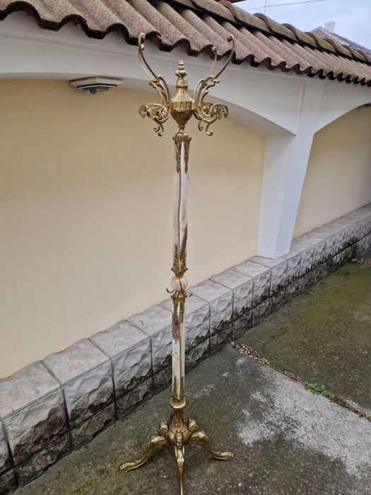 Уникална английска френска подова закачалка бронз оникс