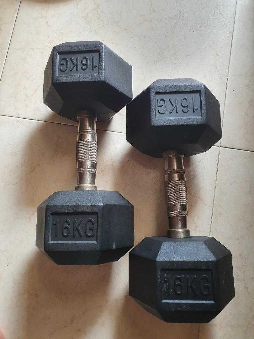 Дъмбели Хекс Pro , Фиксирани Гири HEX 2 × 16 кг, Dumbbells