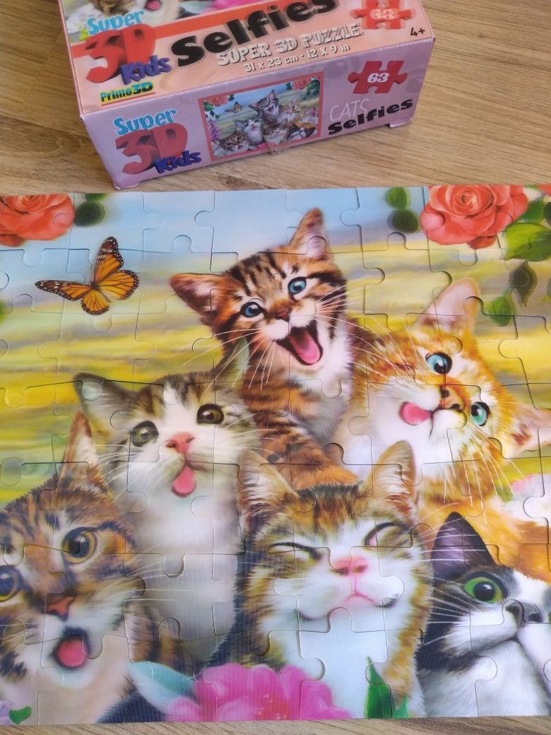 3D Релефен пъзел котета