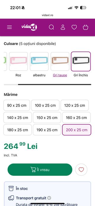 Balustrada/ protectie pat copii