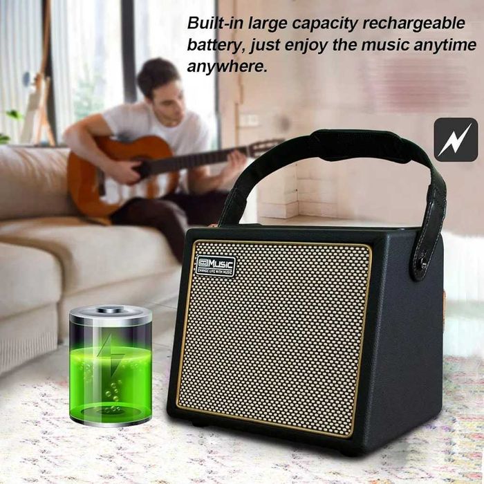 Coolmusic BP MINI за акустична китара, 30-ватов с вход за микрофон...