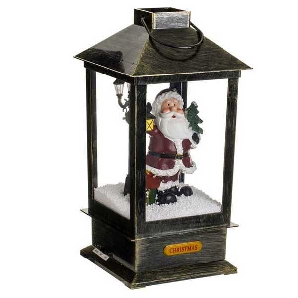 Коледен фенер Mercado Trade, Дядо Коледа с лампа, Бронз