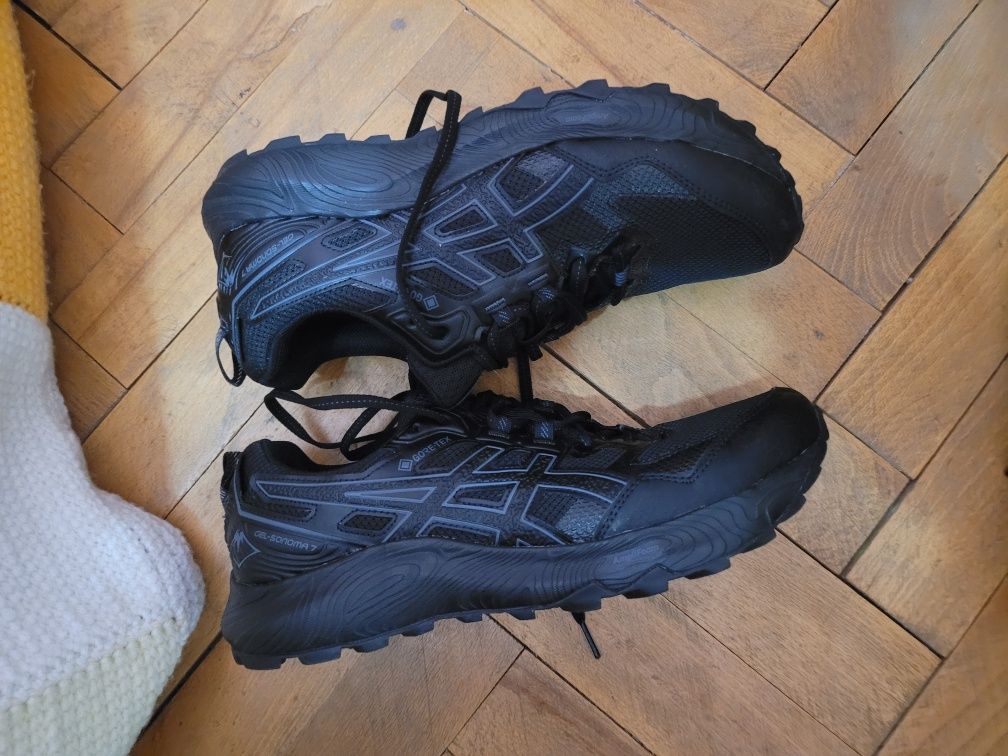 asics sonoma 7 gtx all black absolut noi, gore-tex