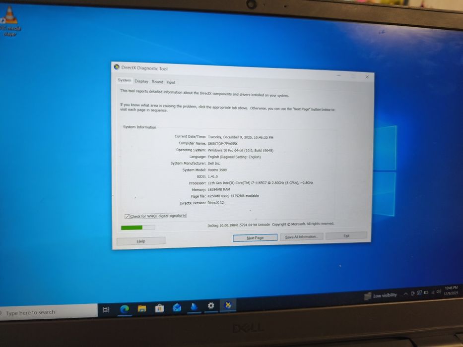 Laptop nou Dell i7 a11a Ram 16Gb video 4Gb ssd 512 office Windows