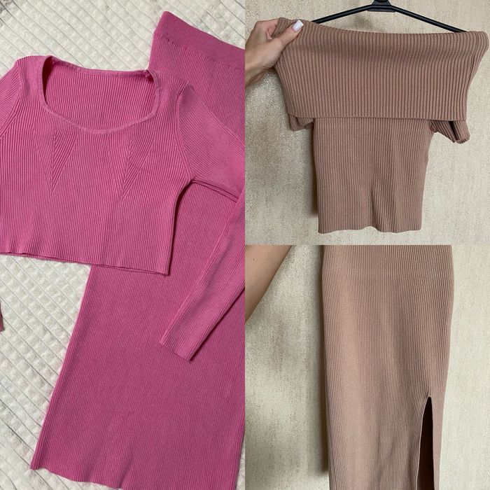 Двойки в рубчик с юбкой