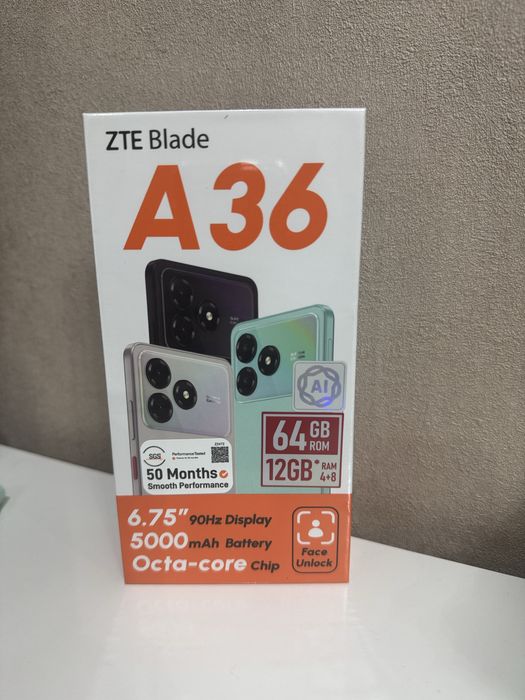 Телефон новый, ZTE Blade A36