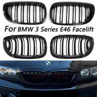 Grile Duble Bmw E46 Coupe Cabrio Negru Lucios M Power Facelift Seria 3