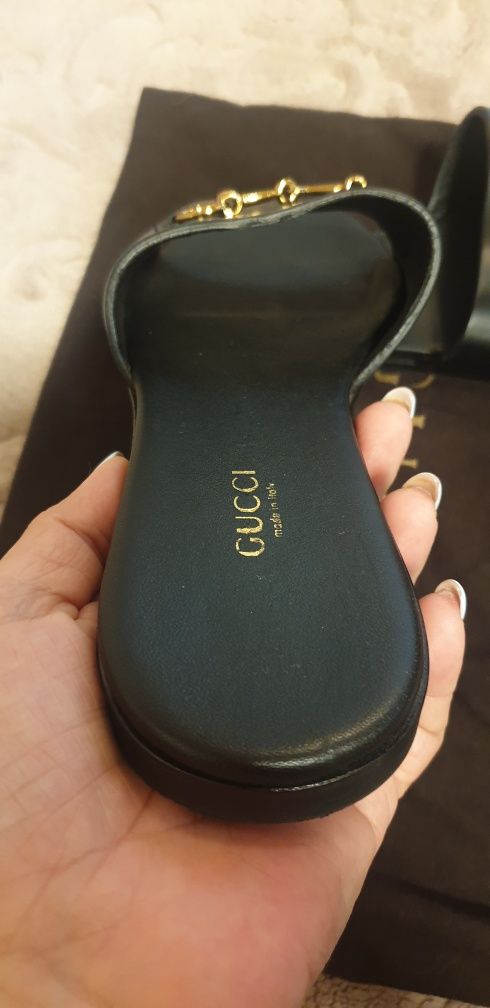 Papuci Gucci piele naturala 100%, originali, noi, 39