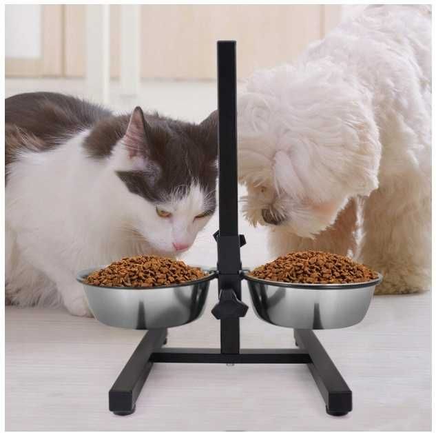 Акция! Двоѝна купа за хранене за кучета/котки НА ПОСТАВКА