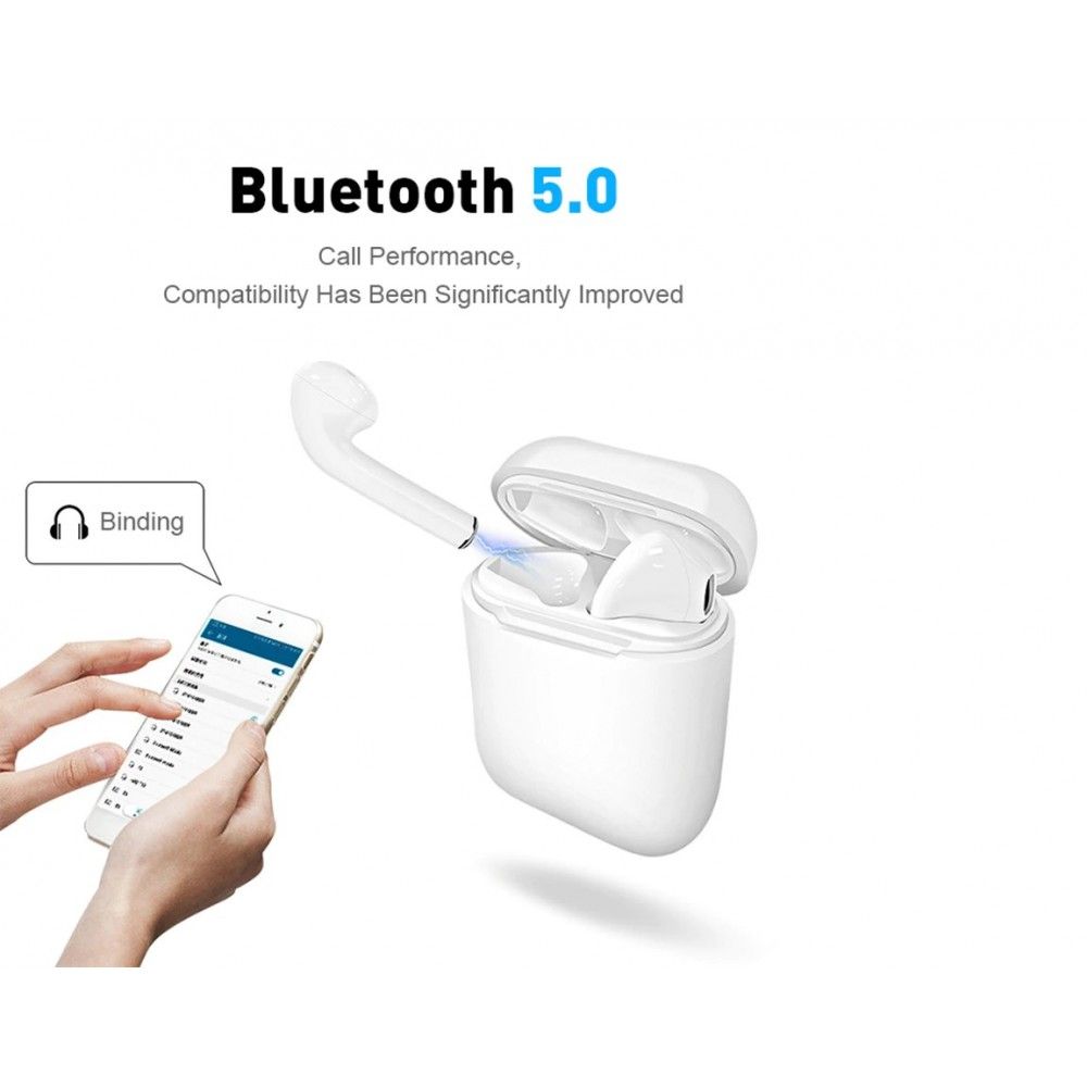 Casti wireless TWS Lite Bluetooth 5.0 Dock incarcare Bulk Alb