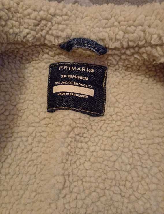 Оригинално детско дънково зимно яке Primark - размер 98