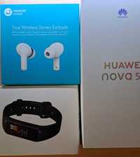 Huawei nova 5T +band 4+honor earbuds