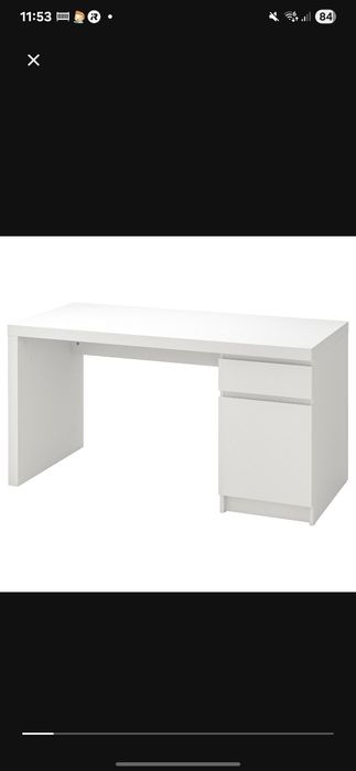 Ikea birou Malm 140x64