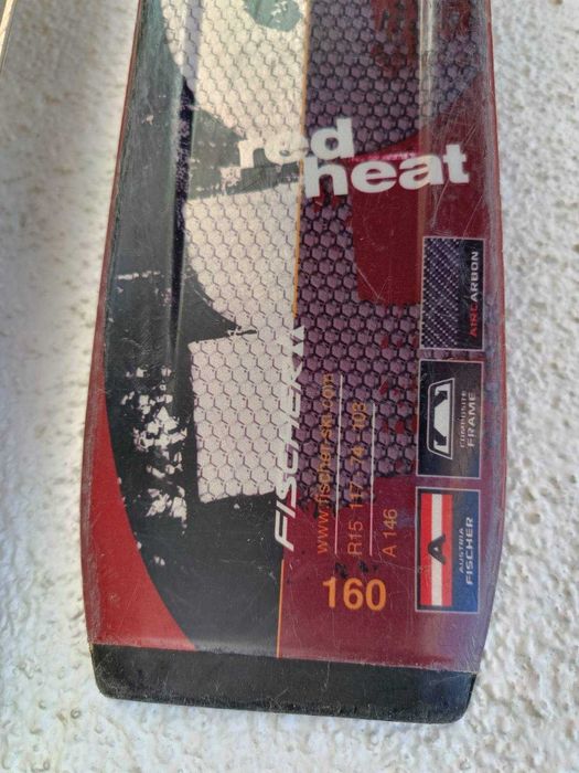 Отлични ски 160см с автомати Fisher Red Heat + Щеки. Цена 160лв