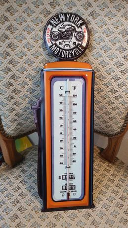 Голяма метална релефна табела– термометър 48см