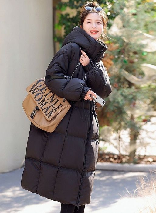 Женский пуховик женская куртка длинная зимняя теплая