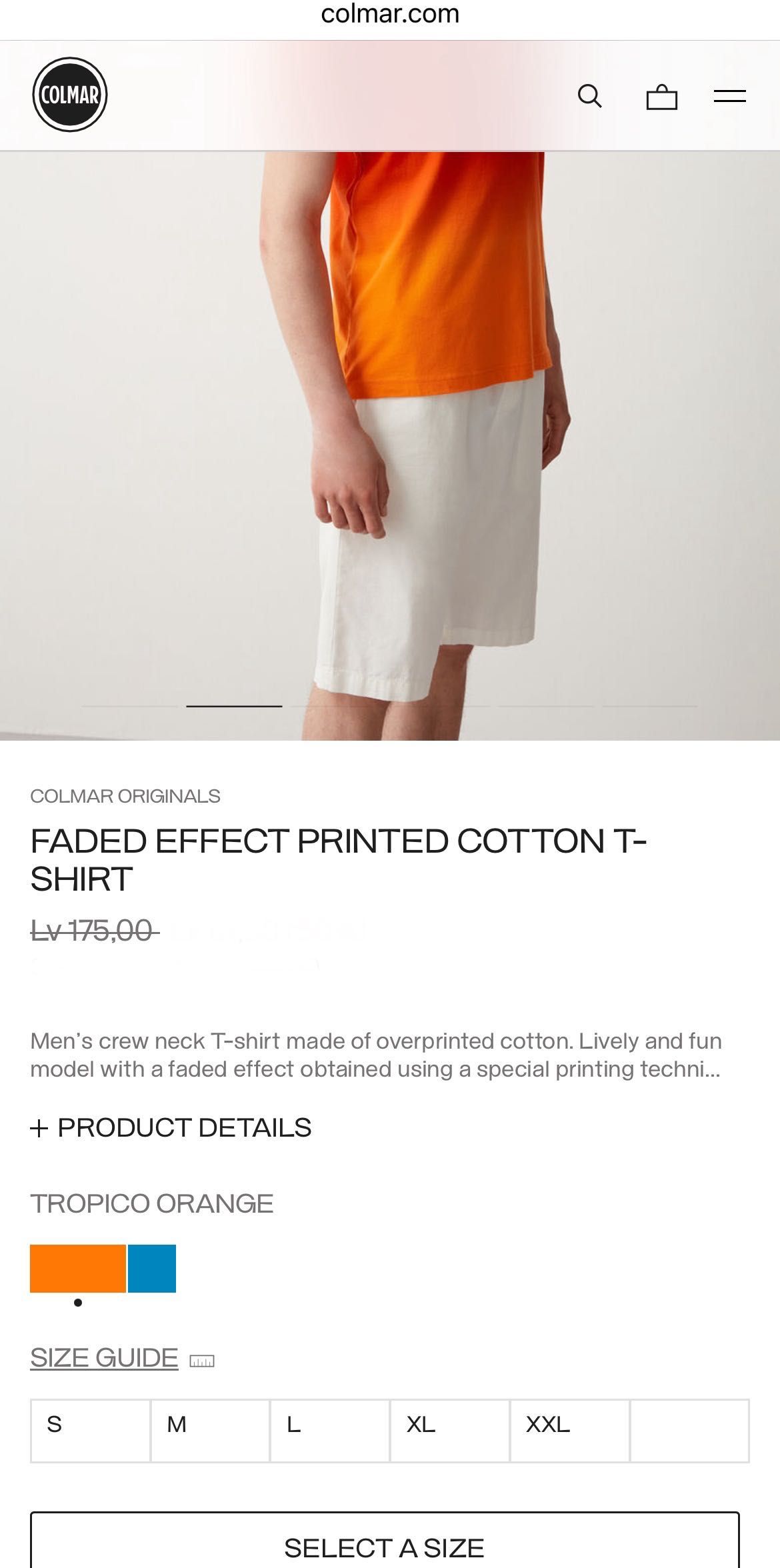 Мъжка блузка : COLMAR faded effect printed cotton / regular fit L