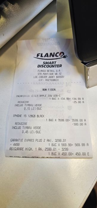 Iphone 15, 128GB,fullbox, baterie 100%, ca Nou