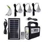 Panou solar 3 bec radio afisaj incarcare telefon telecomanda lanterne