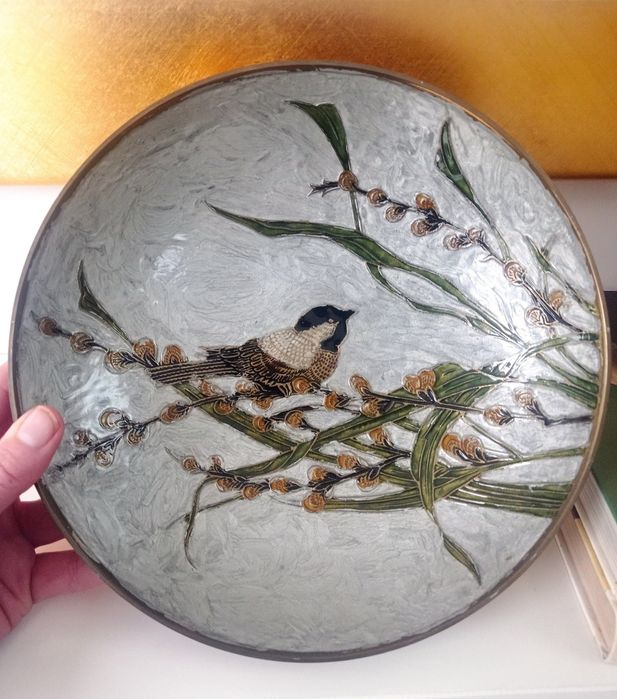 Superb set de 5 boluri din alama emailata