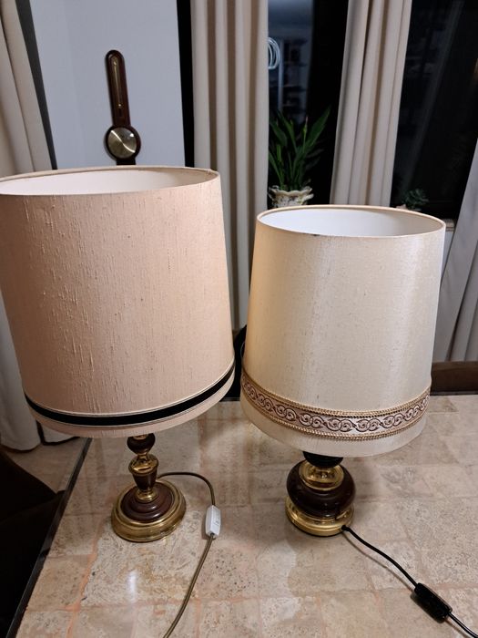 Lampadar alamă - mahon