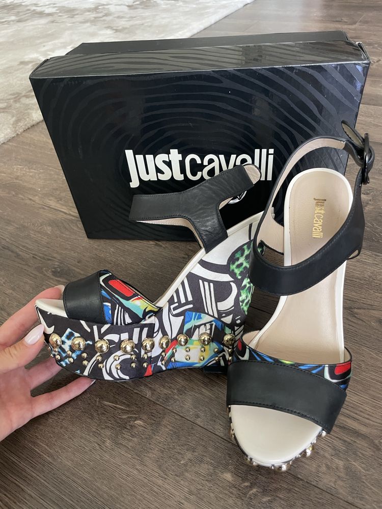 Кожени сандали Just Cavalli