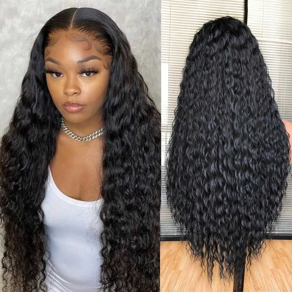 Дантелена черна къдрава перука лейс фронт 13*4*1 Lace Front Wig