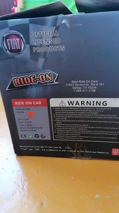 Детска кола за бутане Fiat 500