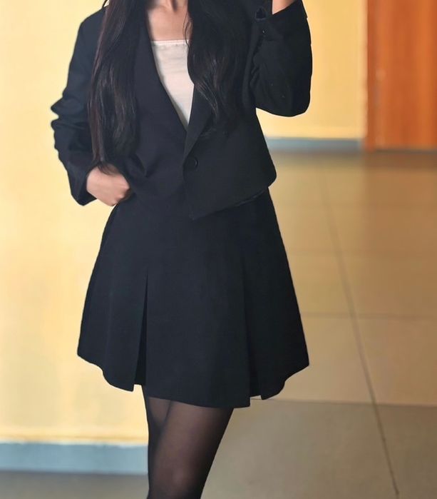 Школьная, плиссированная юбка с ножевыми складками