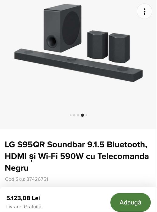 Lg SoundBar S95QR Meridian Produs Sigilat