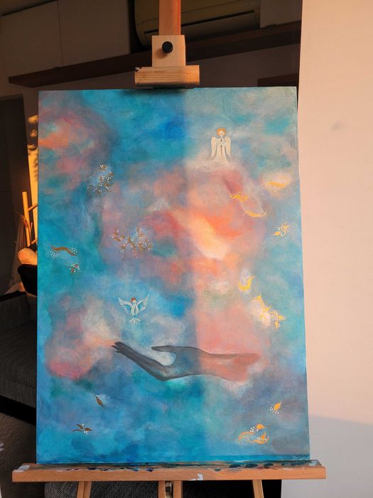 Tablou decorativ original — atmosferă poetică pentru casa ta