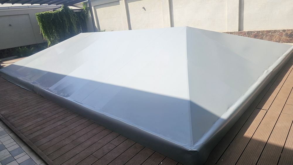 Установка бассейн тент и банер