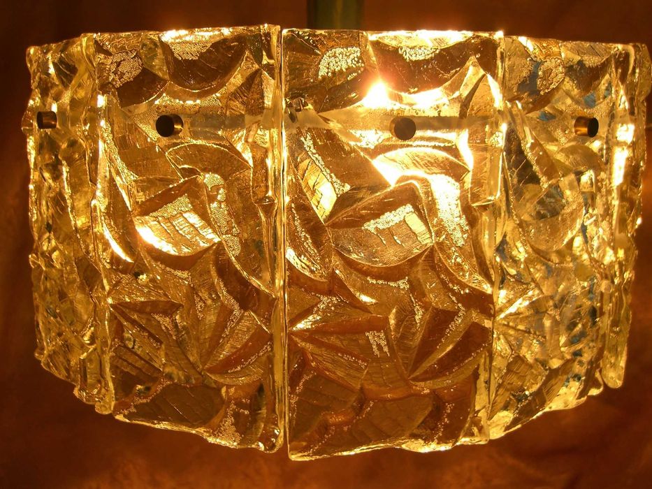 Lustra Art Deco Mid Century Modern, Doria, cristal alama unica vintage