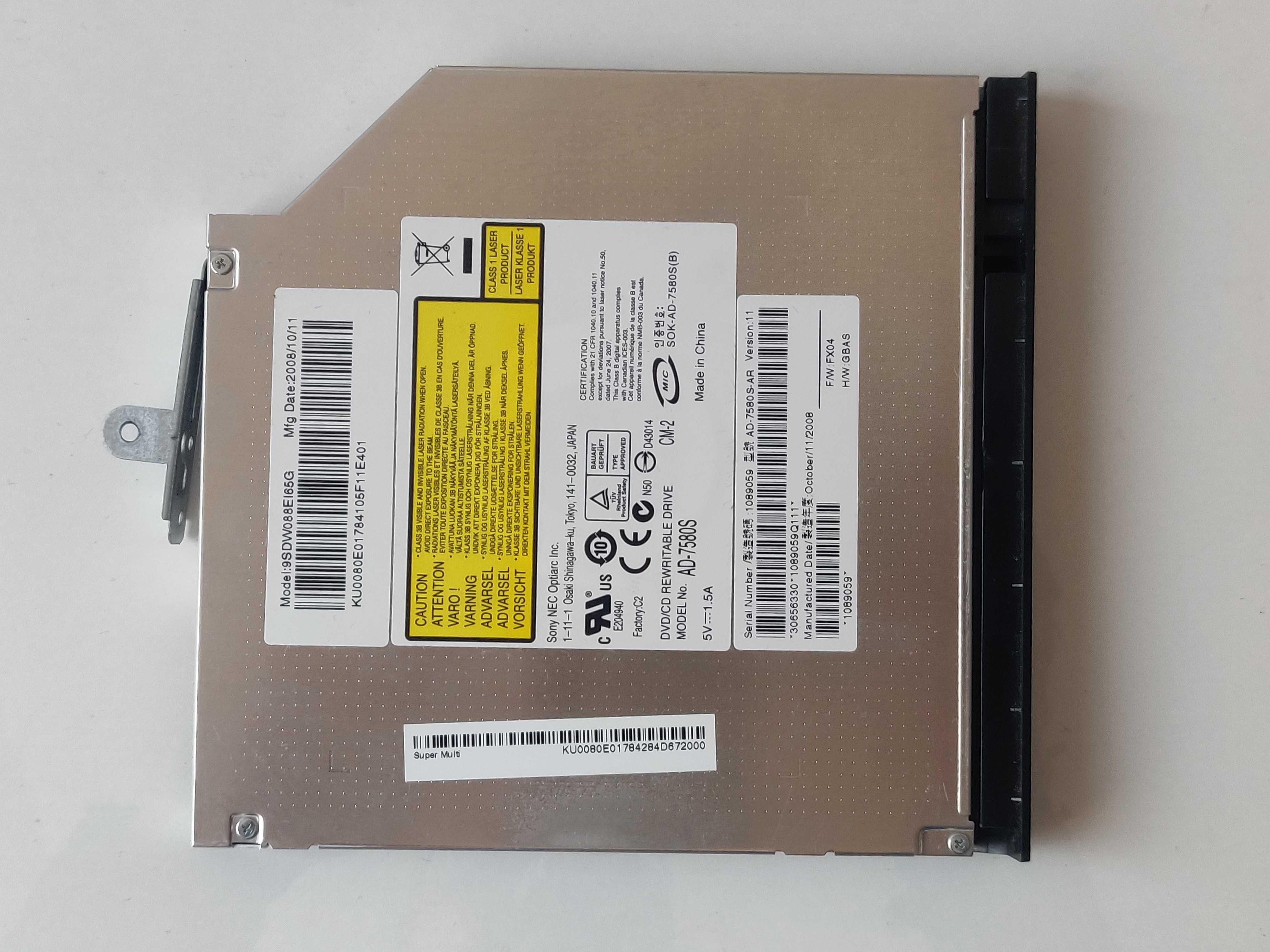 Unitate optica laptop CD DVD-RW Sony AD-7580S