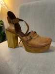 Pantofi funky toc gros, platforma, piele dama 39