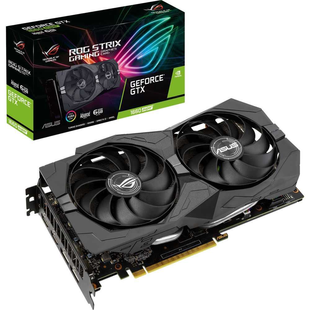Геймърска Видеокарта ASUS ROG Strix GeForce GTX 1660 SUPER 6GB GDDR6