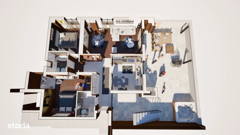 Penthouse de vanzare, cu 3 camere, 91 mp, zona Ansamblul Vest Residenc