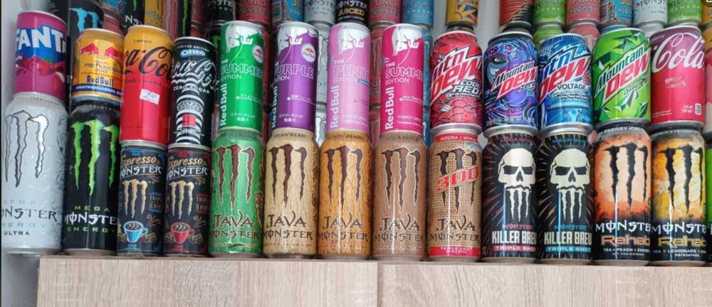 Monster,Coca Cola,Fanta,Mountain Dew,Sprite,Redbull