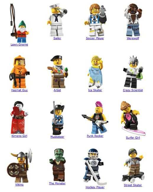 Лего минифигурки серия 1-11 Lego minifigures series