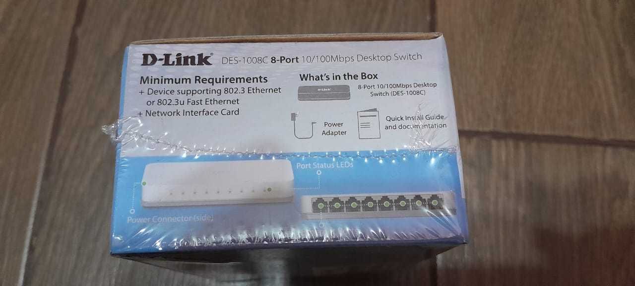 новый D-Link DES-1008C/B1A хаб (свитч, коммутатор) 8 портов switch hab