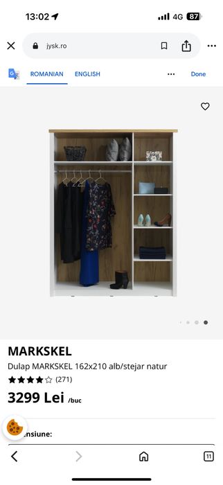 Vand dulap luat de la Jisk folosit doar 3 luni