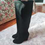 Cizme negre Zara piele intoarsa 38