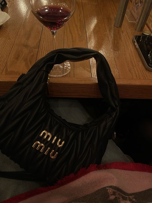 Miu Miu Wander Matelassé в син цвят